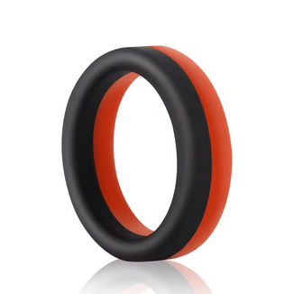 Anillo Plano de Silicona Rojo y Negro
