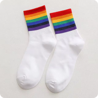 CALCETINES CORTOS PRIDE FONDO BLANCO