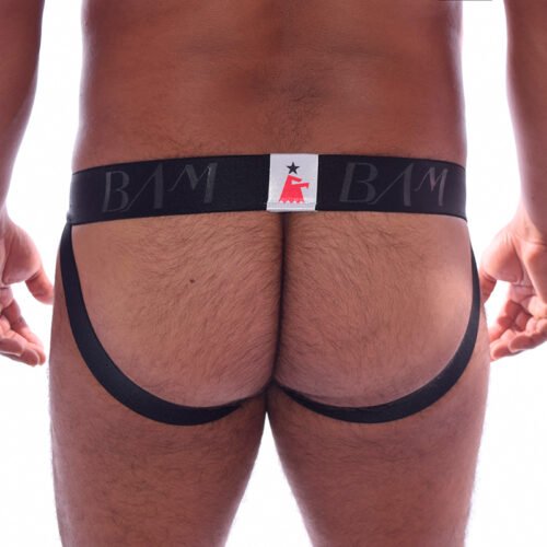 Jockstrap Negro Brillo Plata