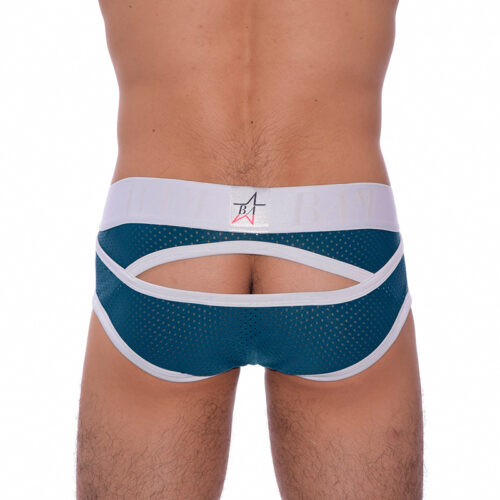 Backless Malla Petroleo y Blanco