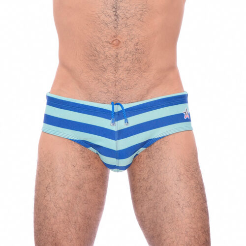 Bañador Rayas Menta y Azul