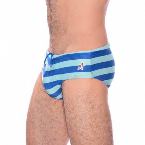 Bañador Rayas Menta y Azul