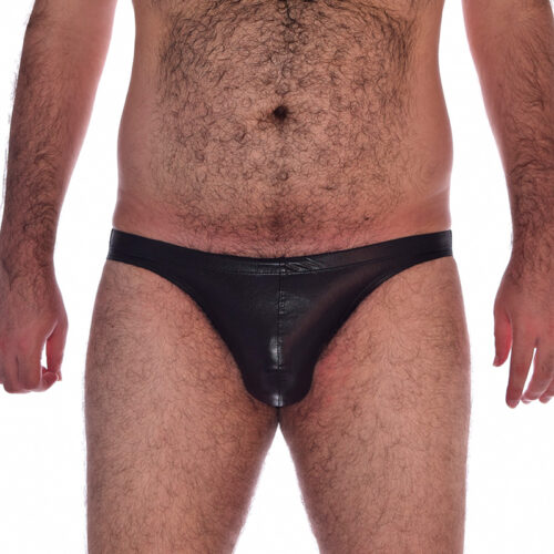 Interior Tanga Negra Cuerina Textil