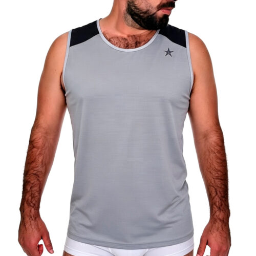 Camisilla Deportiva Gris Claro y Plomo