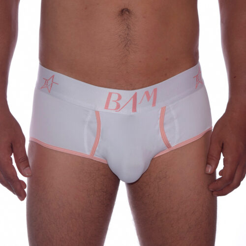 Brief Realce Delantero Blanco y Palo de Rosa